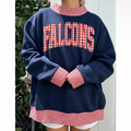 Navy Falcons gingham sweatshirt mockup